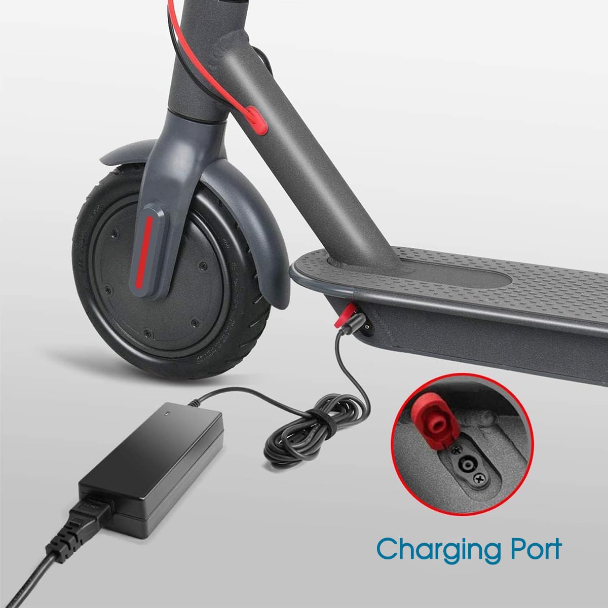 42V 2A Fast Charging Electric Scooter Power Adapter Charger in Black DEMO
