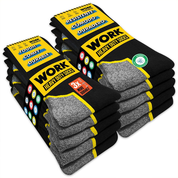 SOXCO Mens Breathable Crew Socks - Comfortable Black Pairs NEW