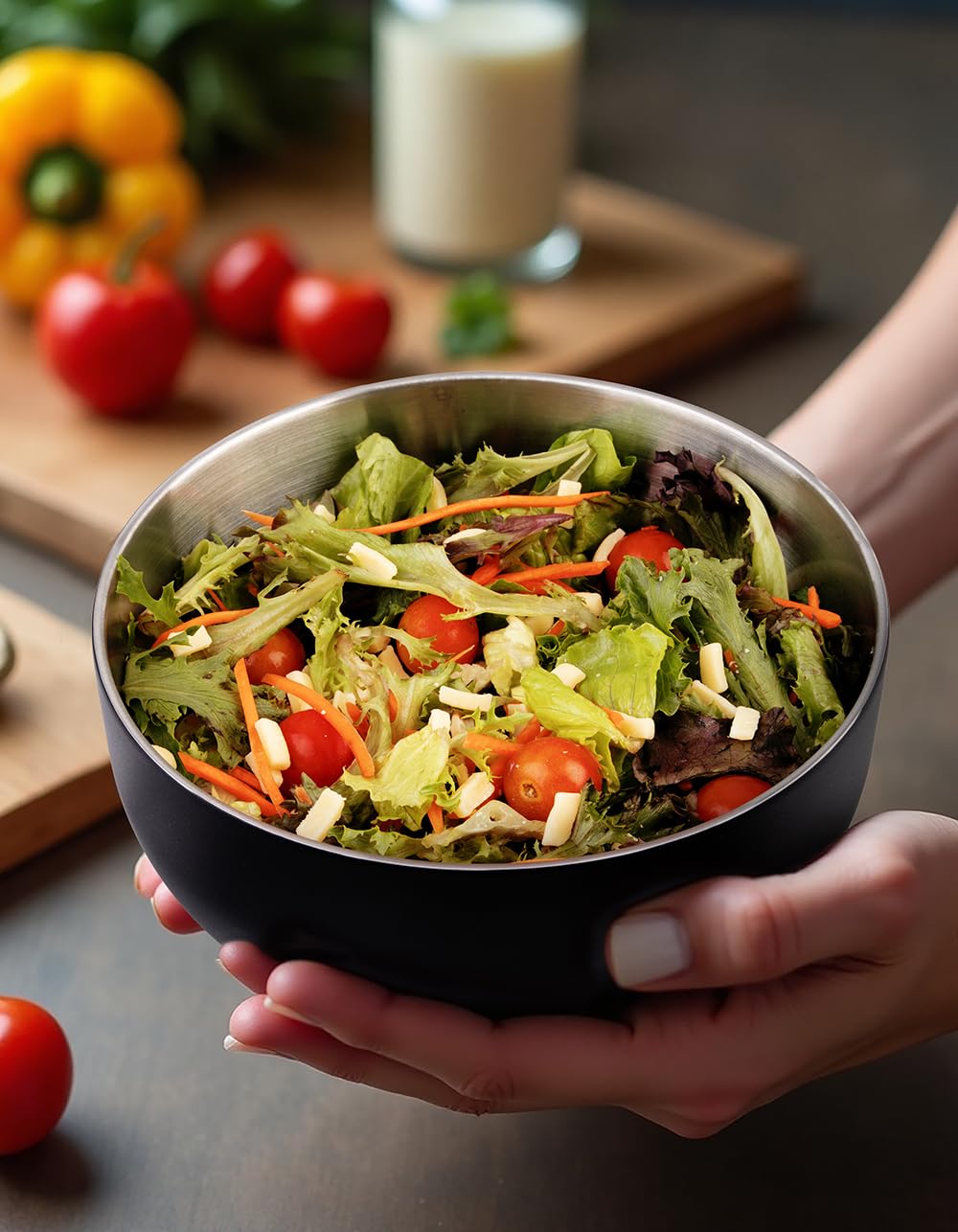 Oasis Insulated Stainless Steel Lunch Box, 950ml Capacity, Black Color Size NEW