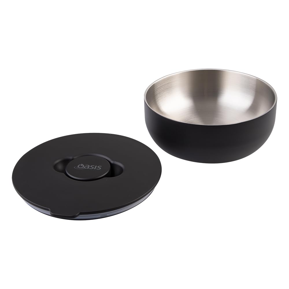 Oasis Insulated Stainless Steel Lunch Box, 950ml Capacity, Black Color Size NEW