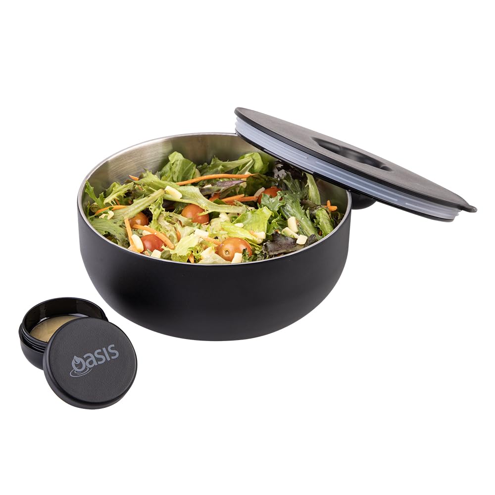 Oasis Insulated Stainless Steel Lunch Box, 950ml Capacity, Black Color Size NEW