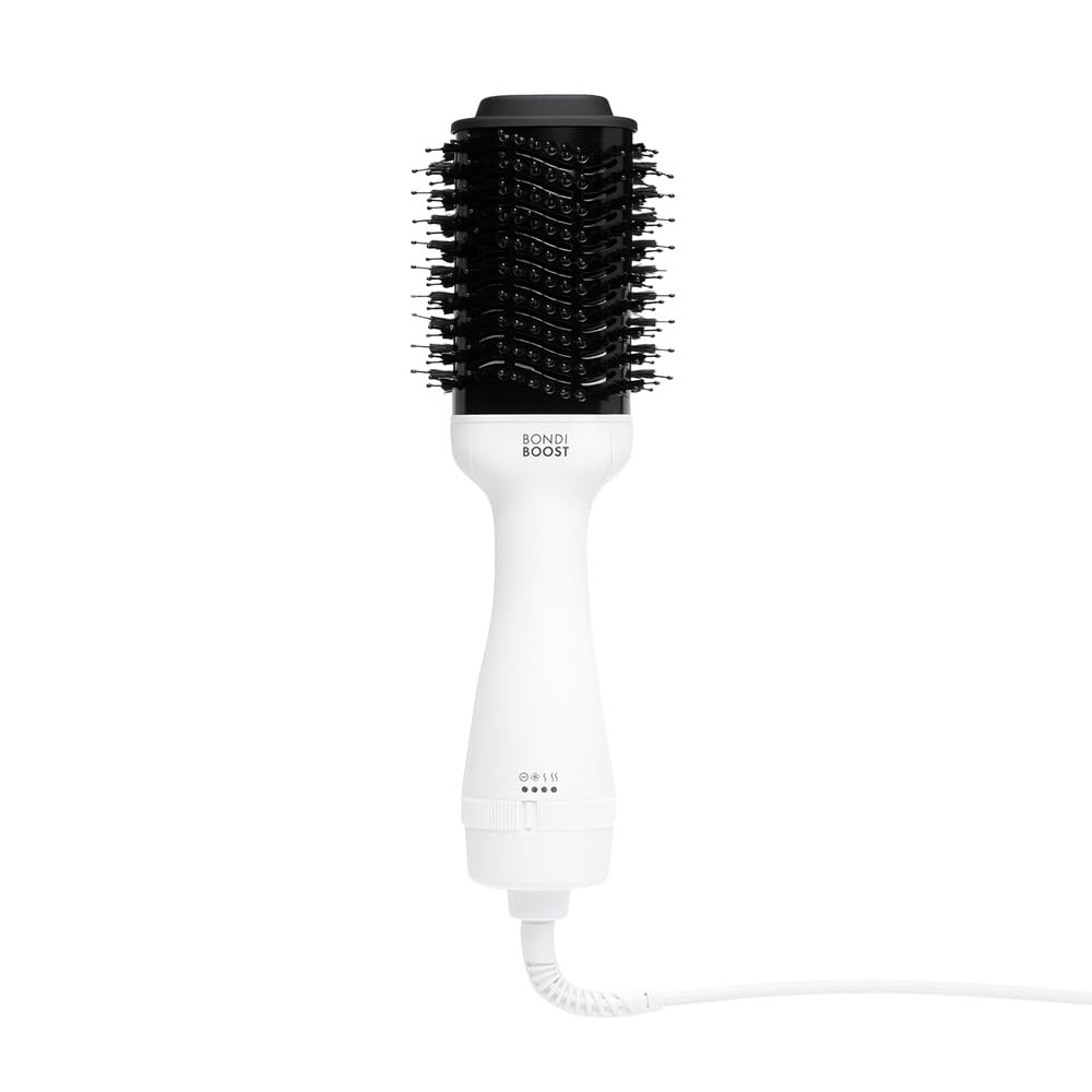 BondiBoost White Hairbrushes Oval Hair Dryer Brush - Plastic Hairbrush for NEW