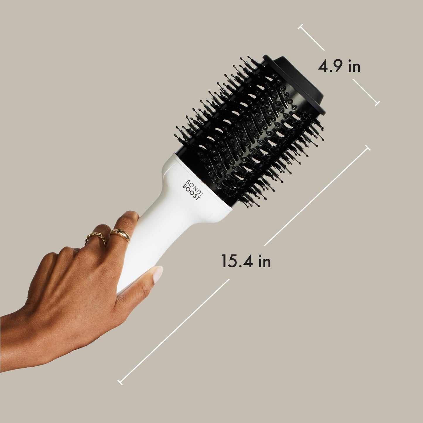 BondiBoost White Hairbrushes Oval Hair Dryer Brush - Plastic Hairbrush for NEW