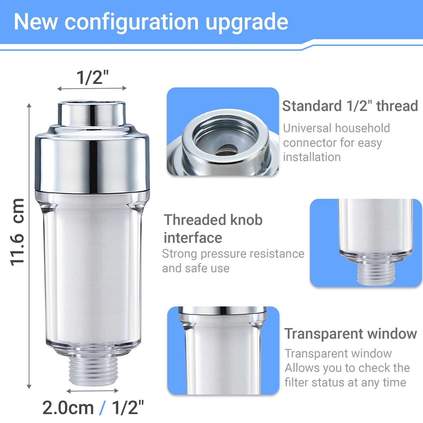 Handheld Bidet Attachment with Filter Silvery Sprayer for Toilet Size 150cm NEW