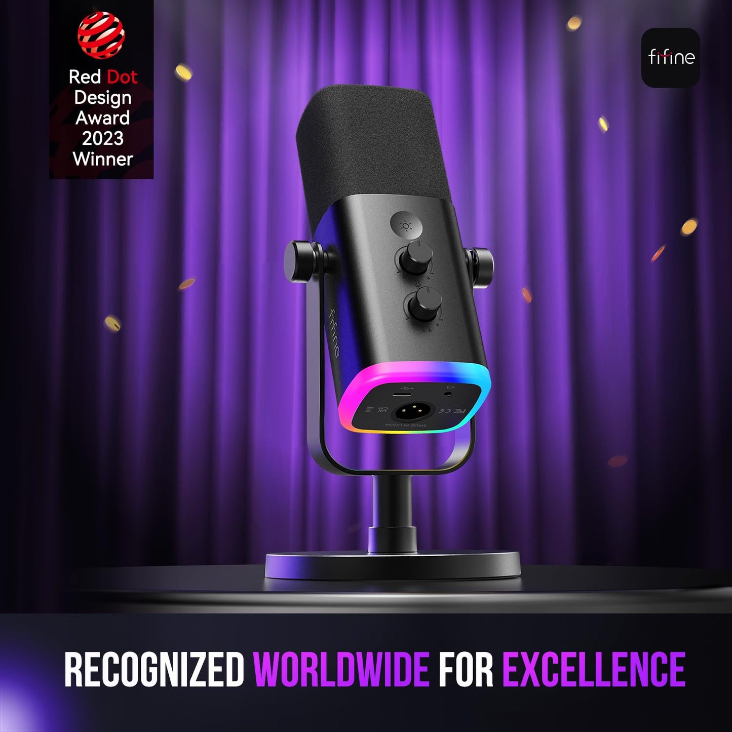 FIFINE Dynamic Microphone for Podcast Recording, PC Gaming, Streaming, DEMO
