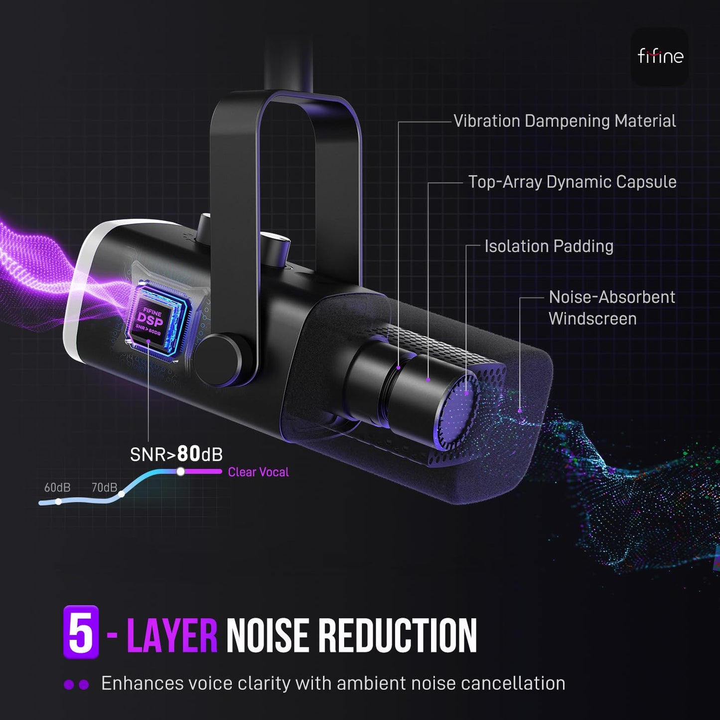 FIFINE Dynamic Microphone for Podcast Recording, PC Gaming, Streaming, DEMO