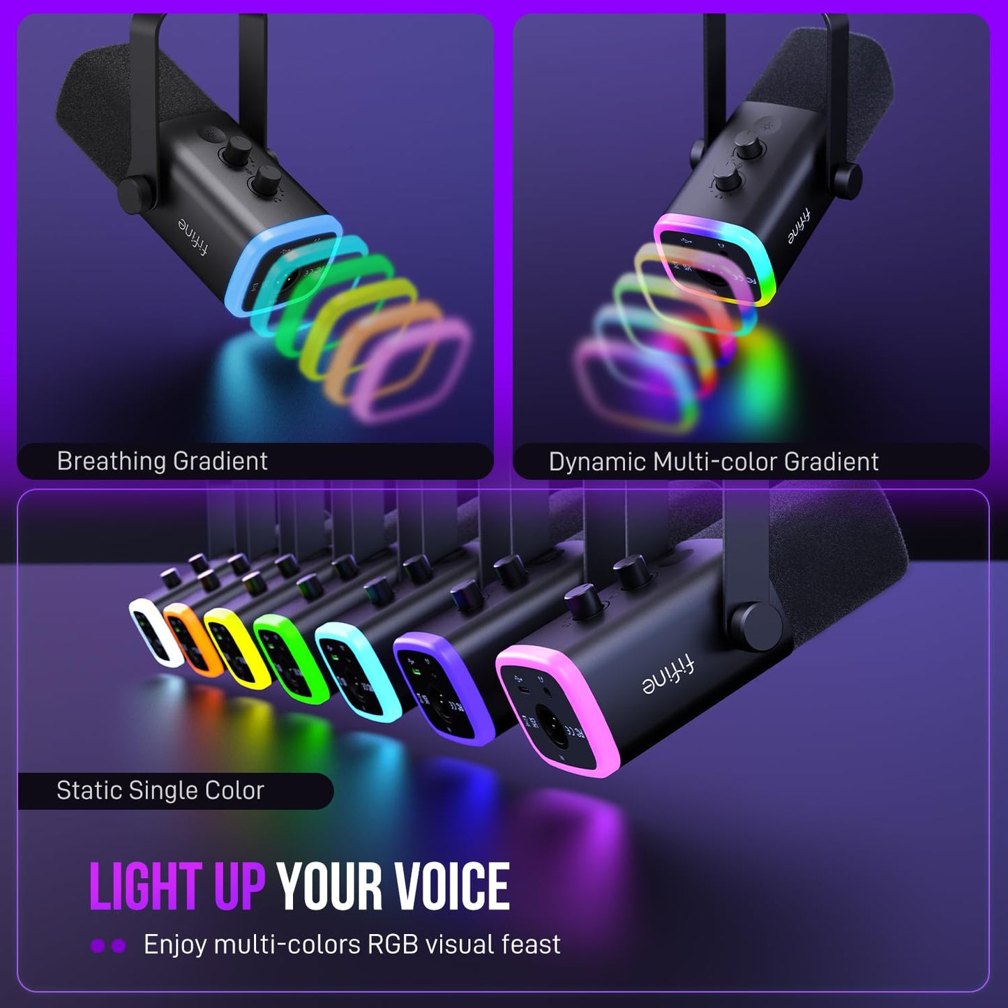 FIFINE Dynamic Microphone for Podcast Recording, PC Gaming, Streaming, DEMO
