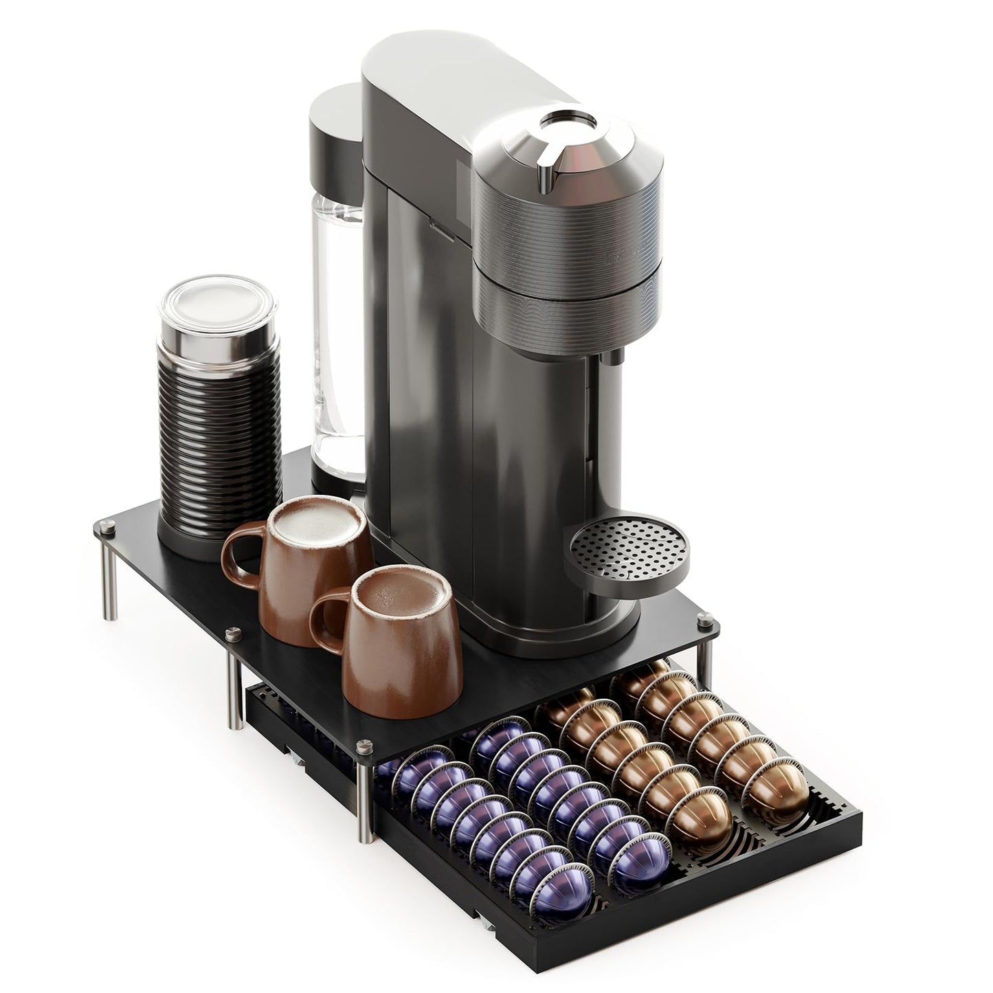 SpaceAid Bamboo Coffee Pod Holder Drawer Storage for Nespresso Vertuo NEW