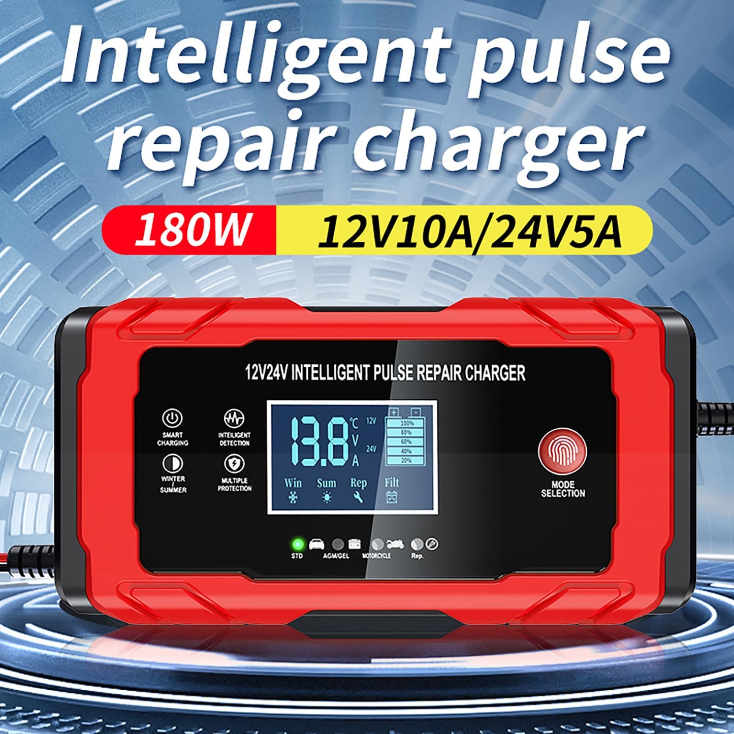 10-Amp Smart Trickle Battery Charger with 7-Stage Fully Automatic DEMO