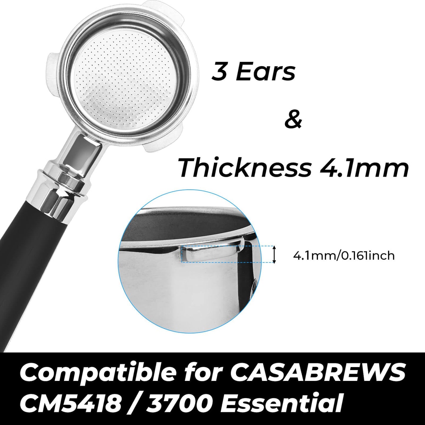 51mm Tampers Bottomless Portafilter with 3 Ears for Espresso Machines NEW