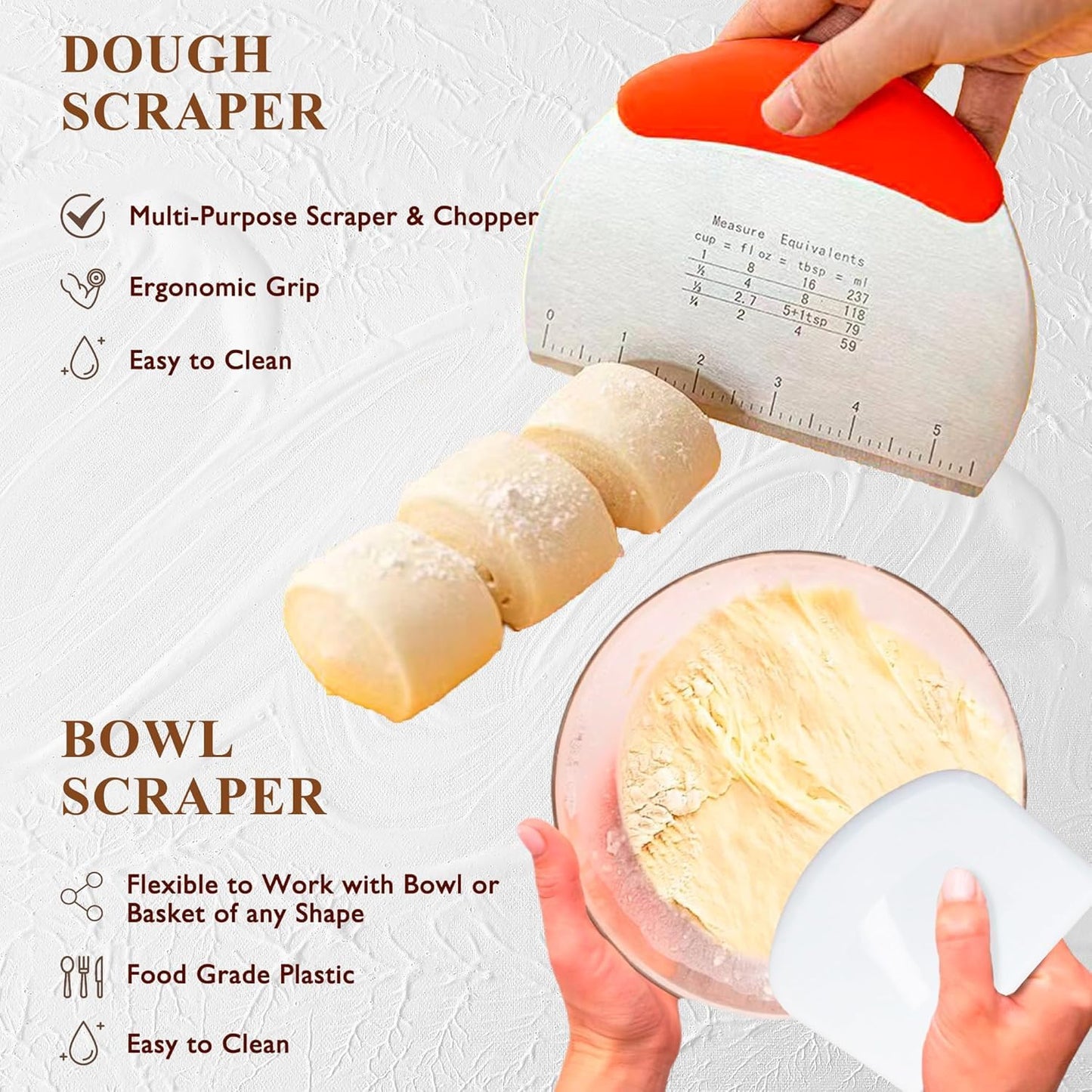 Sourdough Baking Sets Starter Kit with Proofing Basket Natural 23 cm x 8.38 NEW