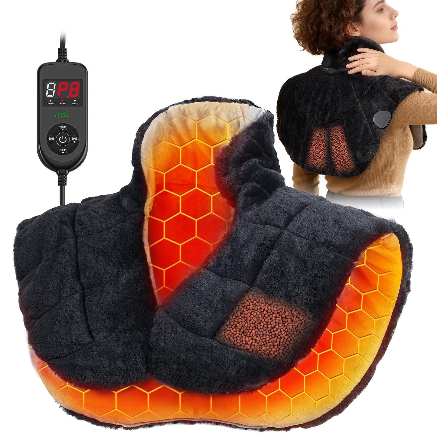 UTK Tourmaline Infrared Heating Pad for Neck, Shoulders, Back Pain Relief DEMO