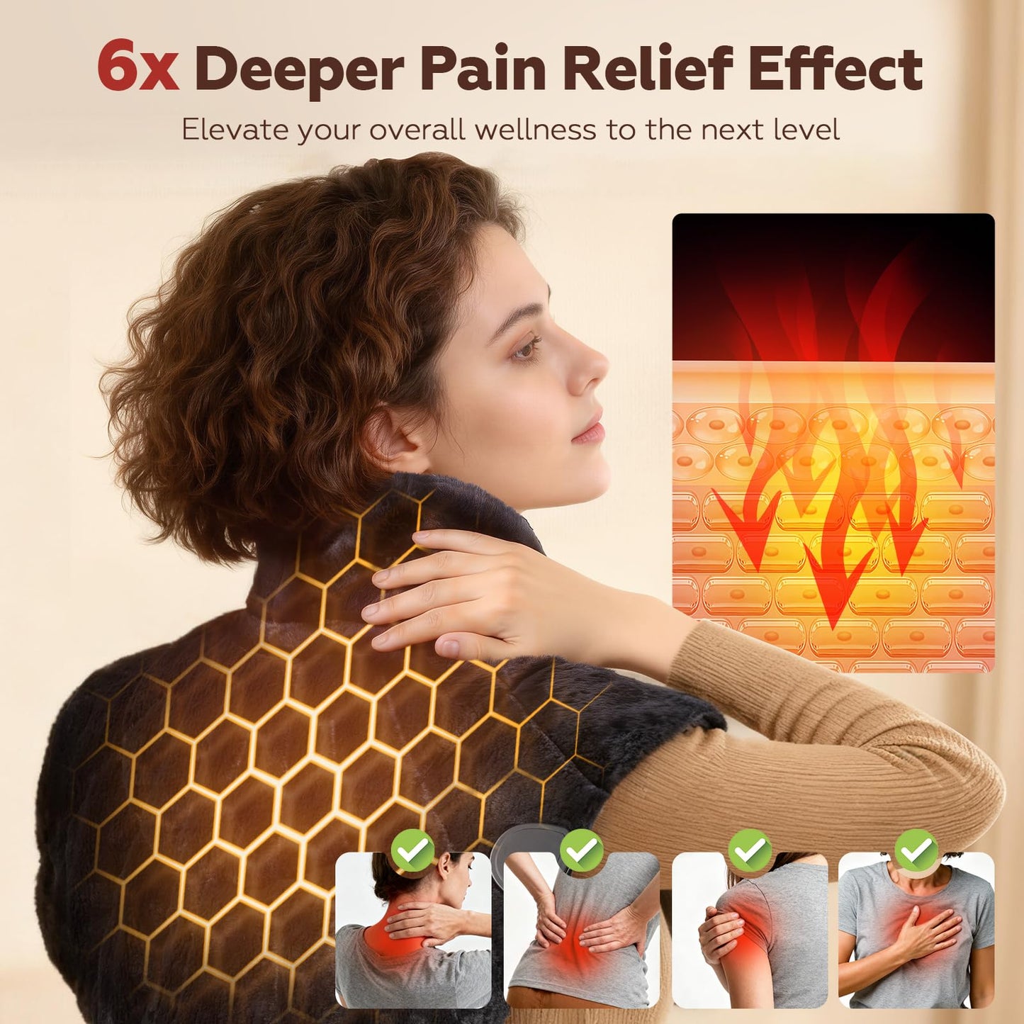 UTK Tourmaline Infrared Heating Pad for Neck, Shoulders, Back Pain Relief DEMO
