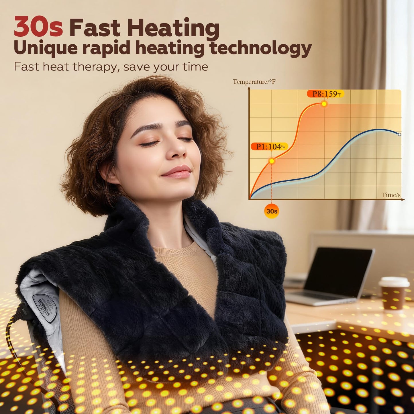 UTK Tourmaline Infrared Heating Pad for Neck, Shoulders, Back Pain Relief DEMO