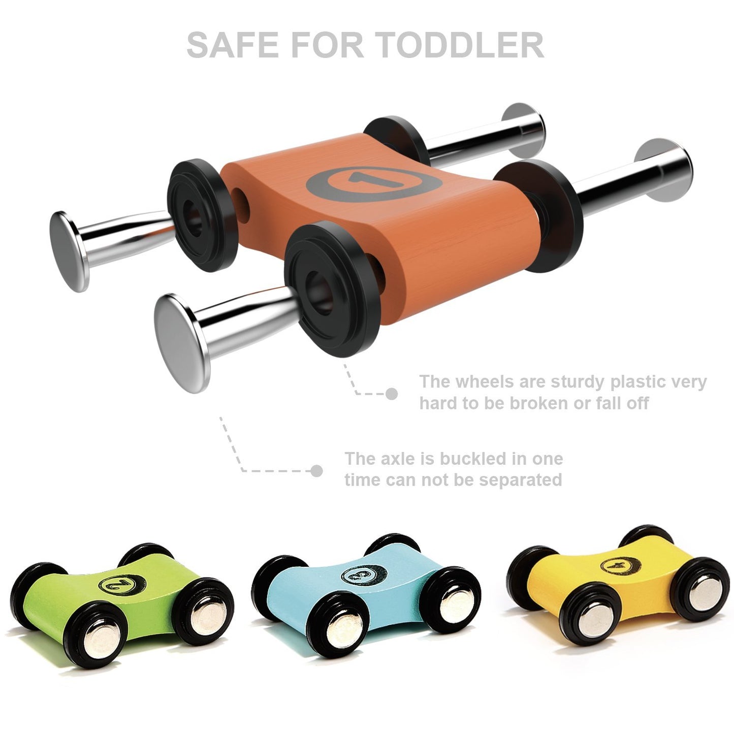 TOP BRIGHT Motor Vehicles Wooden Toy Car Ramp Track Playset for Toddlers, DEMO