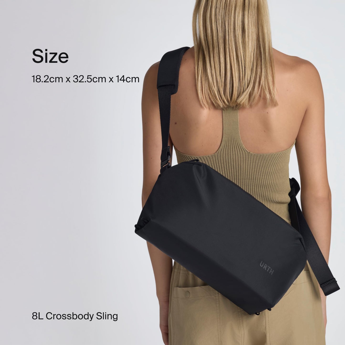 Urth 8L Large Crossbody Camera Sling Bag for Travel and Photography Black NEW