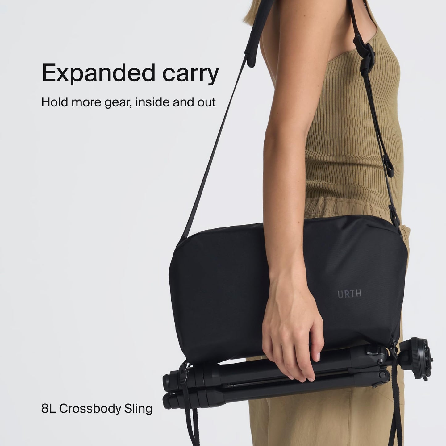 Urth 8L Large Crossbody Camera Sling Bag for Travel and Photography Black NEW