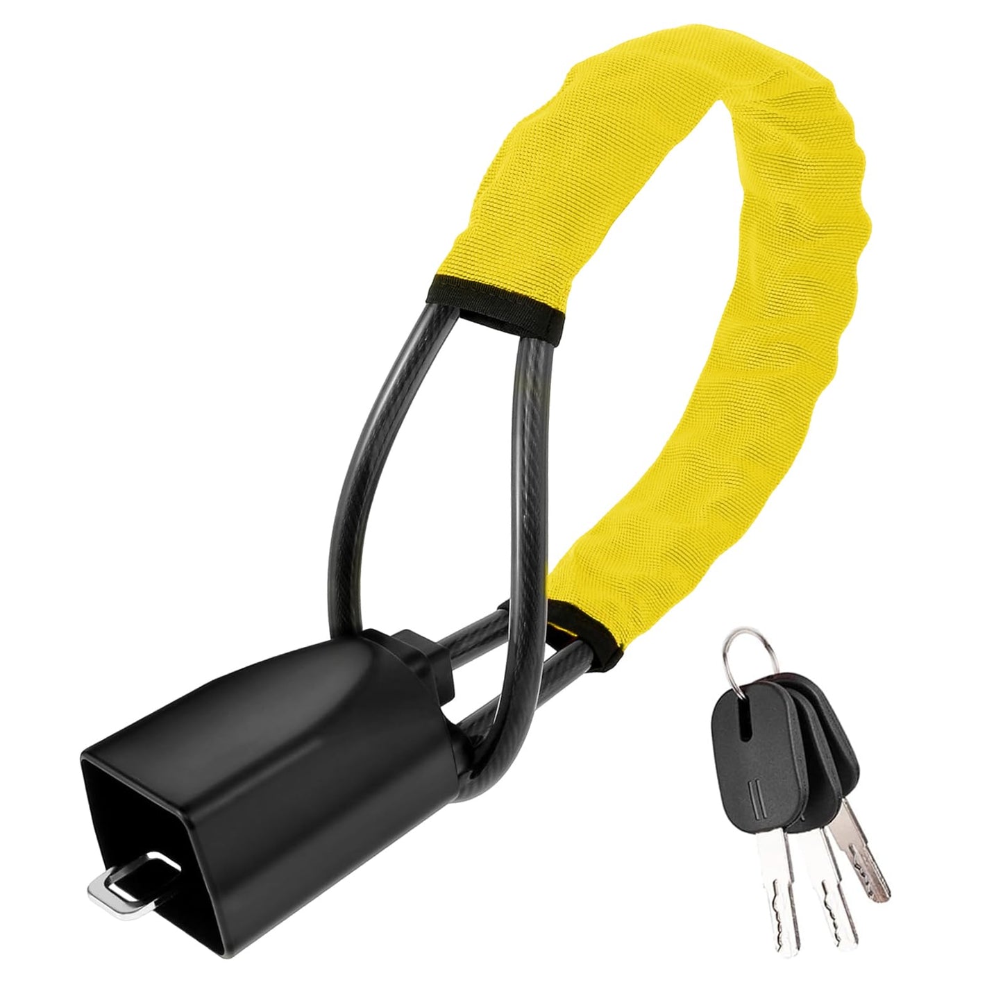 Secure Your Vehicle with Yellow Steering Wheel Lock & Seat Buckle Locking NEW