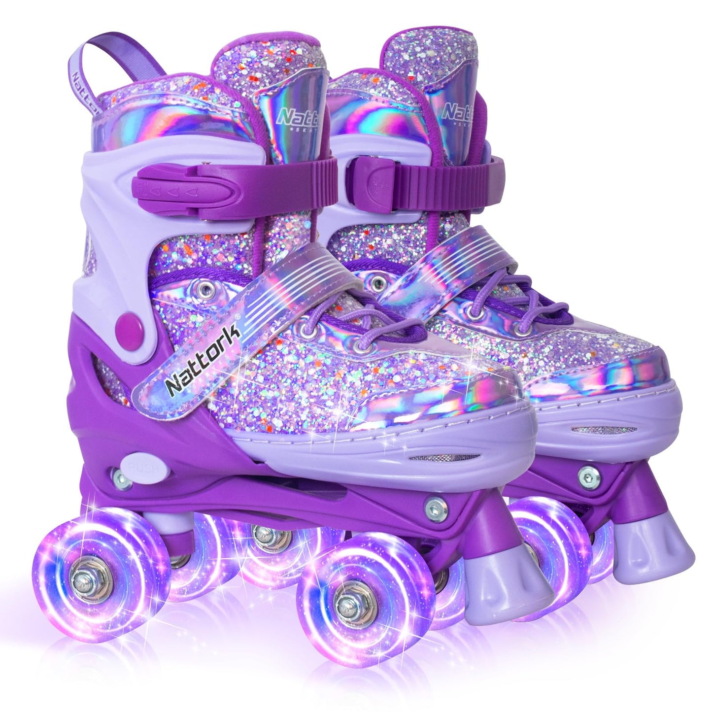 Nattork Kids Adjustable Roller Skates Dream Purple Size Medium (Ages 1-4) NEW