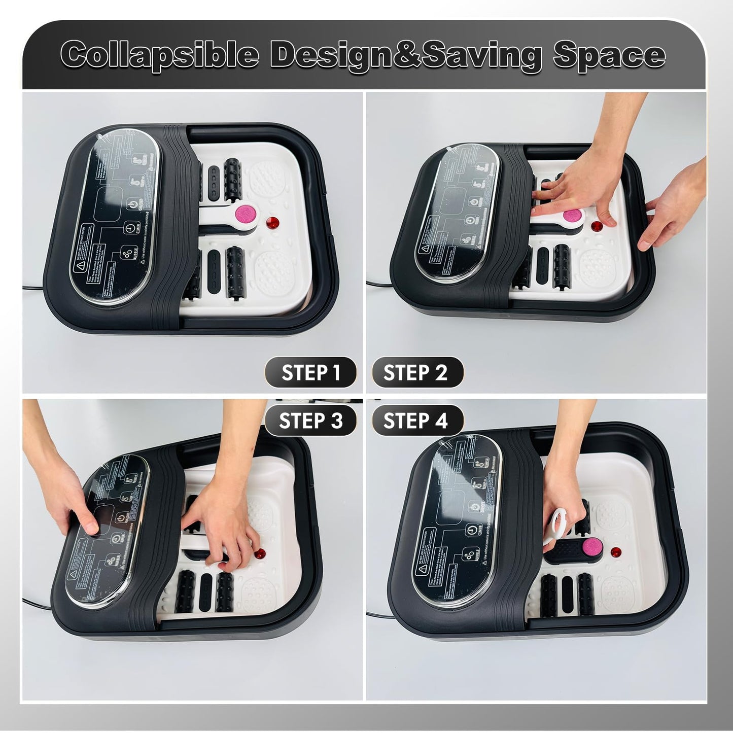 Aqvesane Collapsible Electric Foot Spa Massager with Heat Temperature NEW