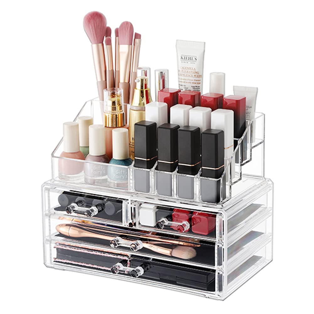Clear Acrylic Makeup Organizer Display Case for Cosmetic Storage and NEW