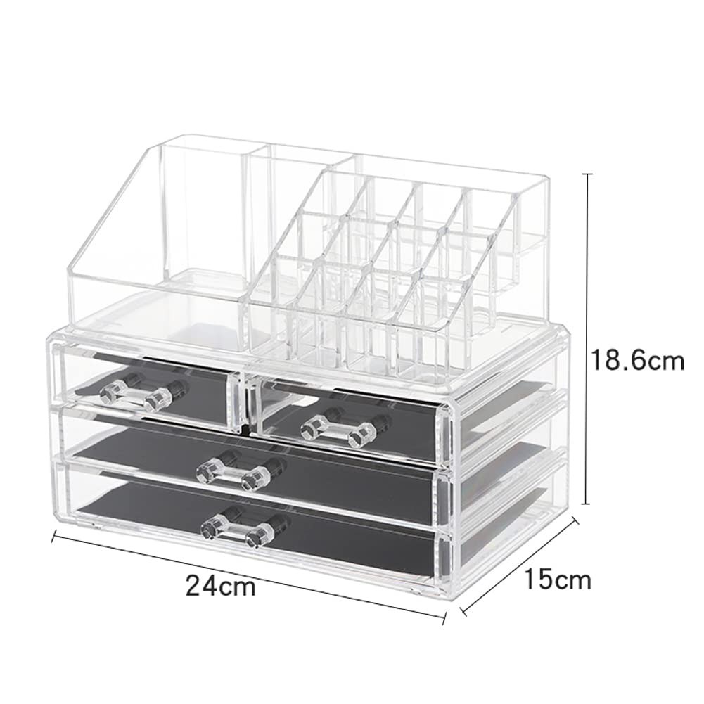 Clear Acrylic Makeup Organizer Display Case for Cosmetic Storage and NEW