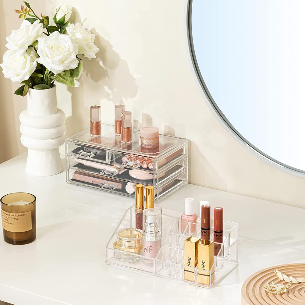 Clear Acrylic Makeup Organizer Display Case for Cosmetic Storage and NEW