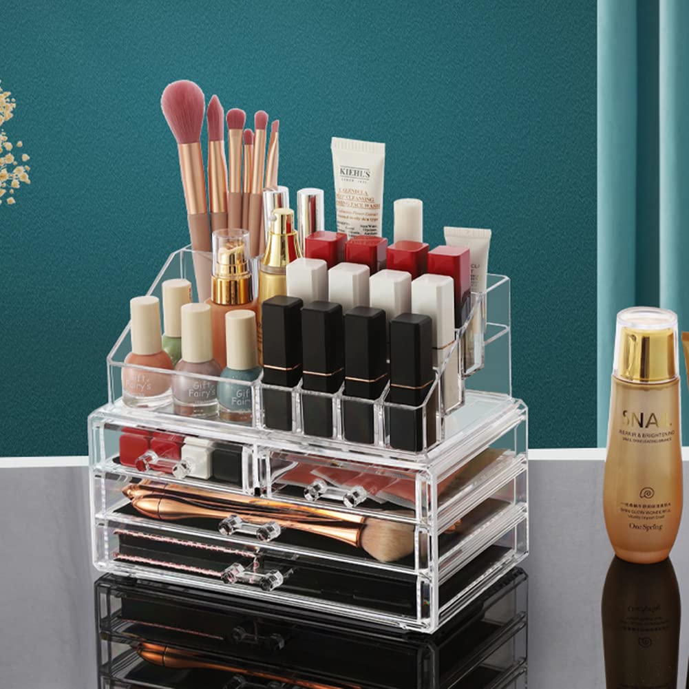Clear Acrylic Makeup Organizer Display Case for Cosmetic Storage and NEW
