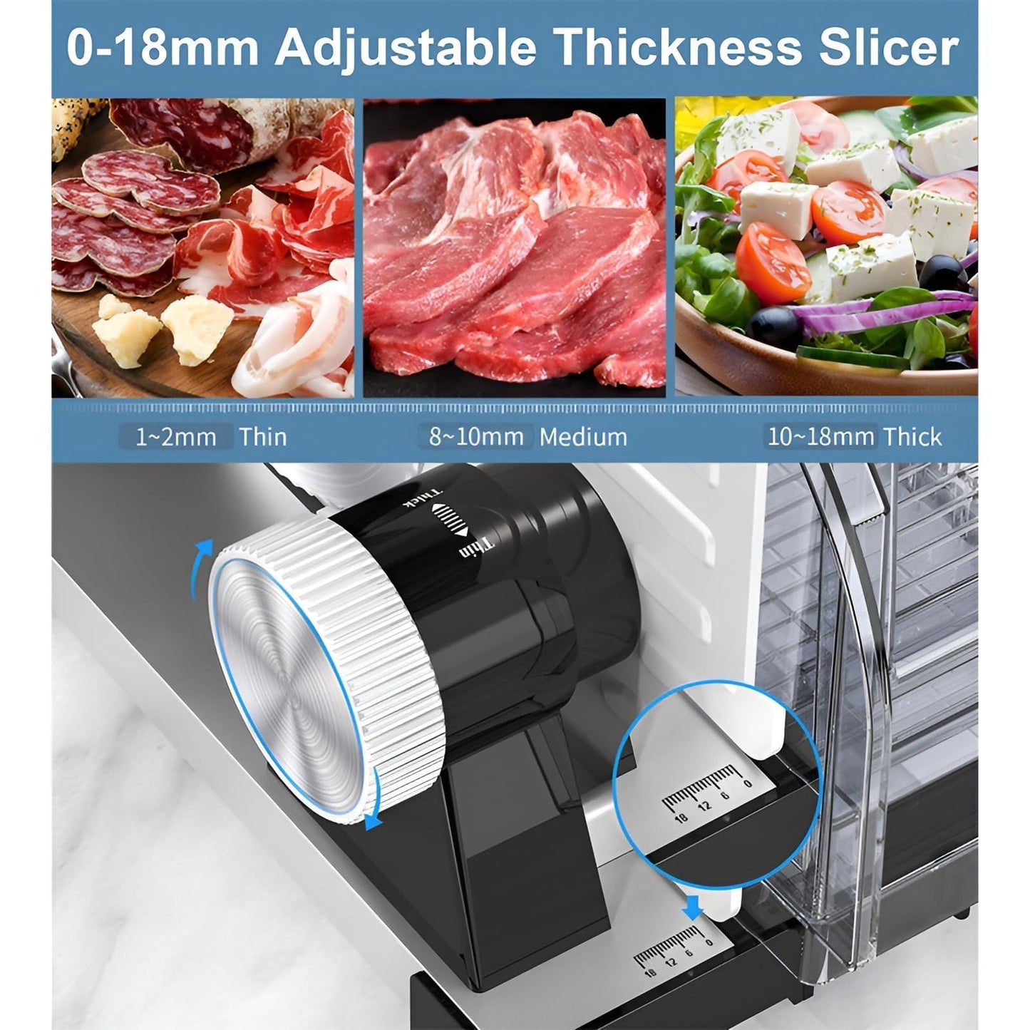 Adjustable Mandoline Mandolines Slicer Stainless Steel Kitchen Tool Black & NEW