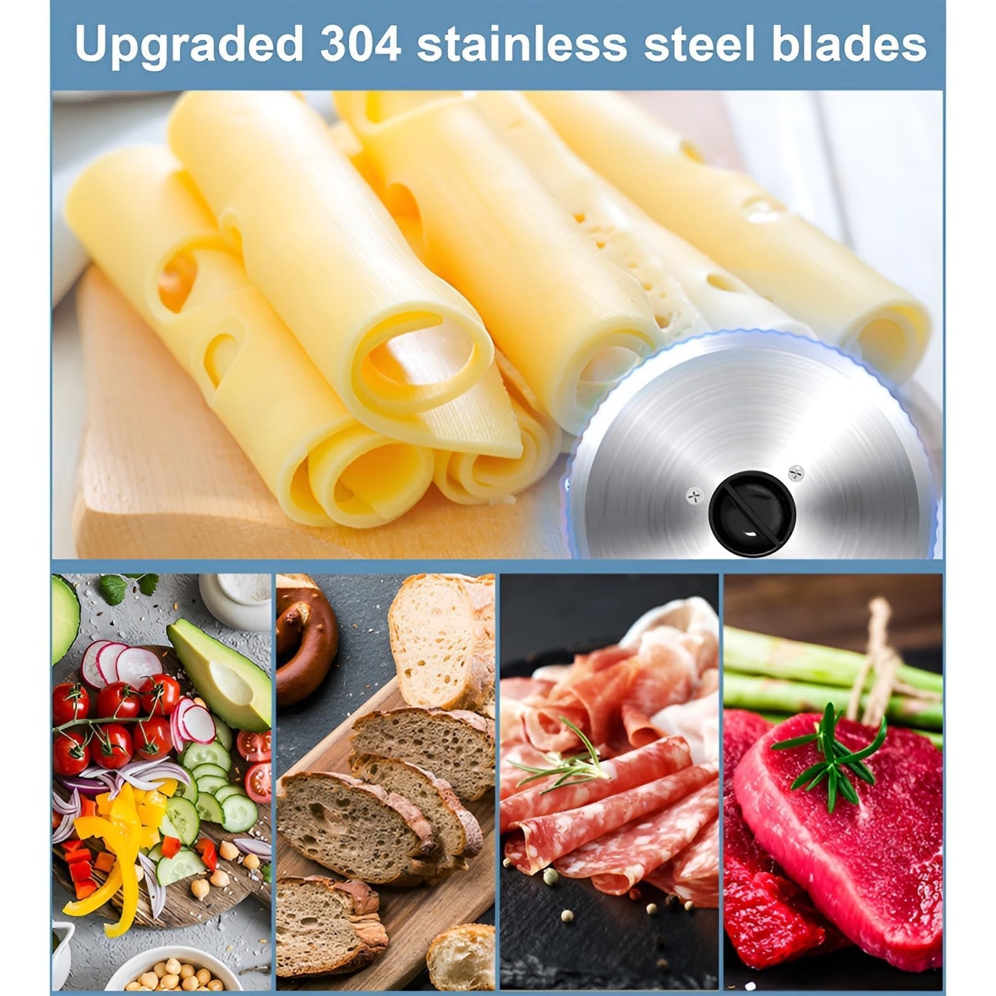 Adjustable Mandoline Mandolines Slicer Stainless Steel Kitchen Tool Black & NEW