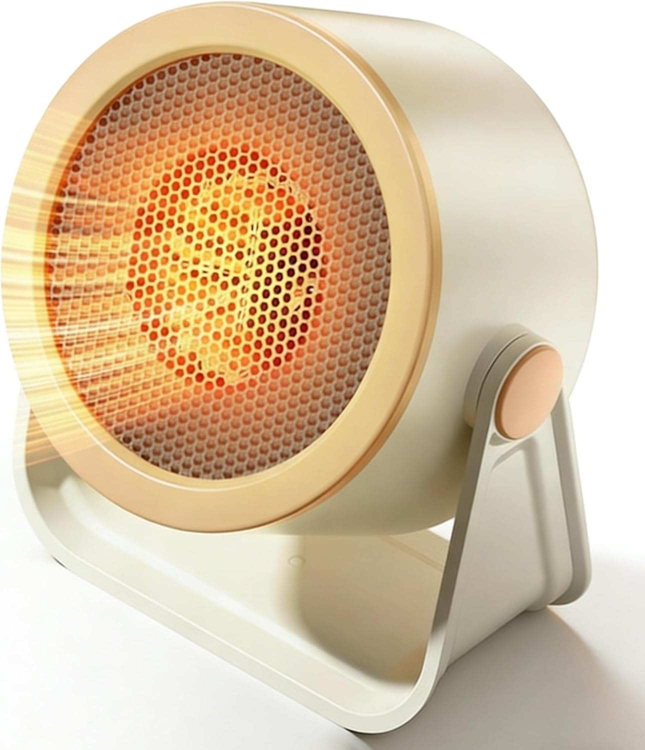 1200W Cream Electric Desk Heater - Quiet, Fast, Portable Personal Heating NEW