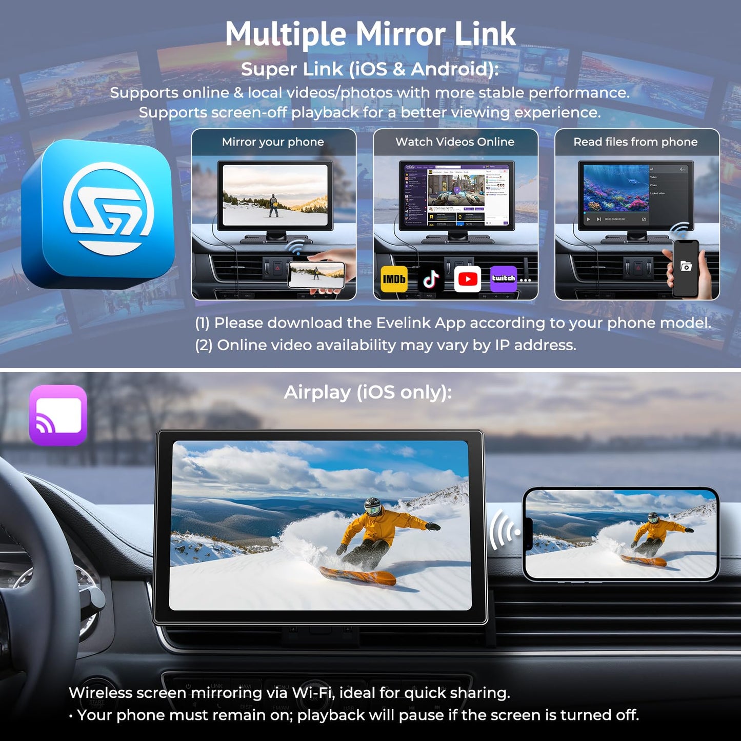 Wonsidary 9" On-Dash-Monitoring Black On-Dash HD Touchscreen Monitoring DEMO