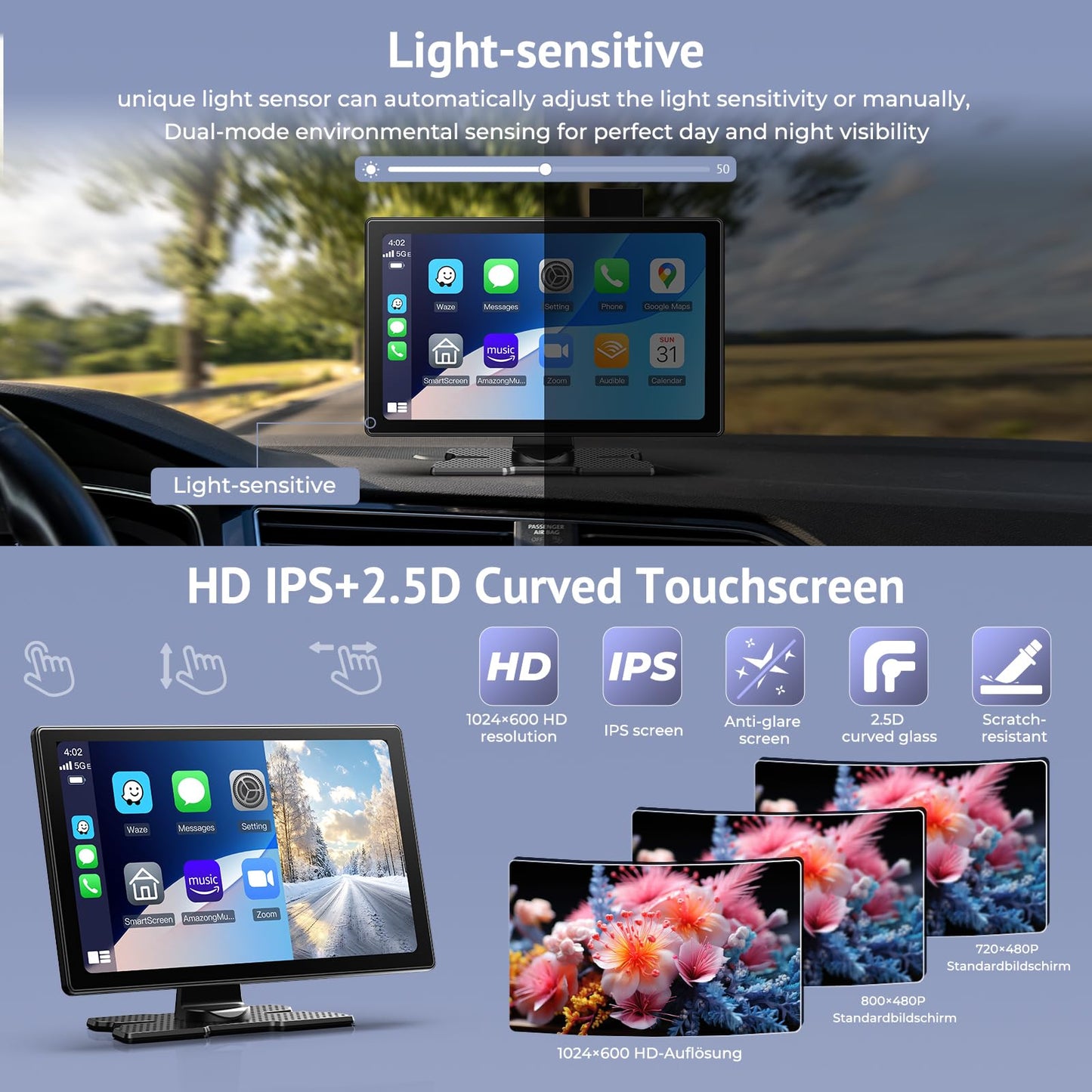 Wonsidary 9" On-Dash-Monitoring Black On-Dash HD Touchscreen Monitoring DEMO