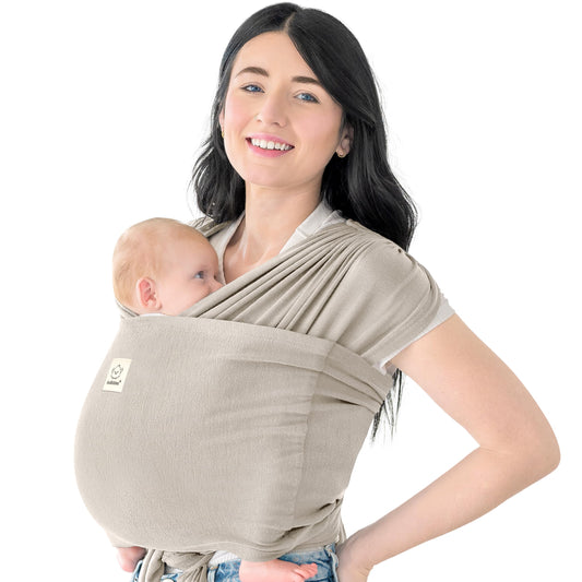 KeaBabies Baby Wrap Carrier Ring Sling Adjustable Comfortable Stone Gray DEMO