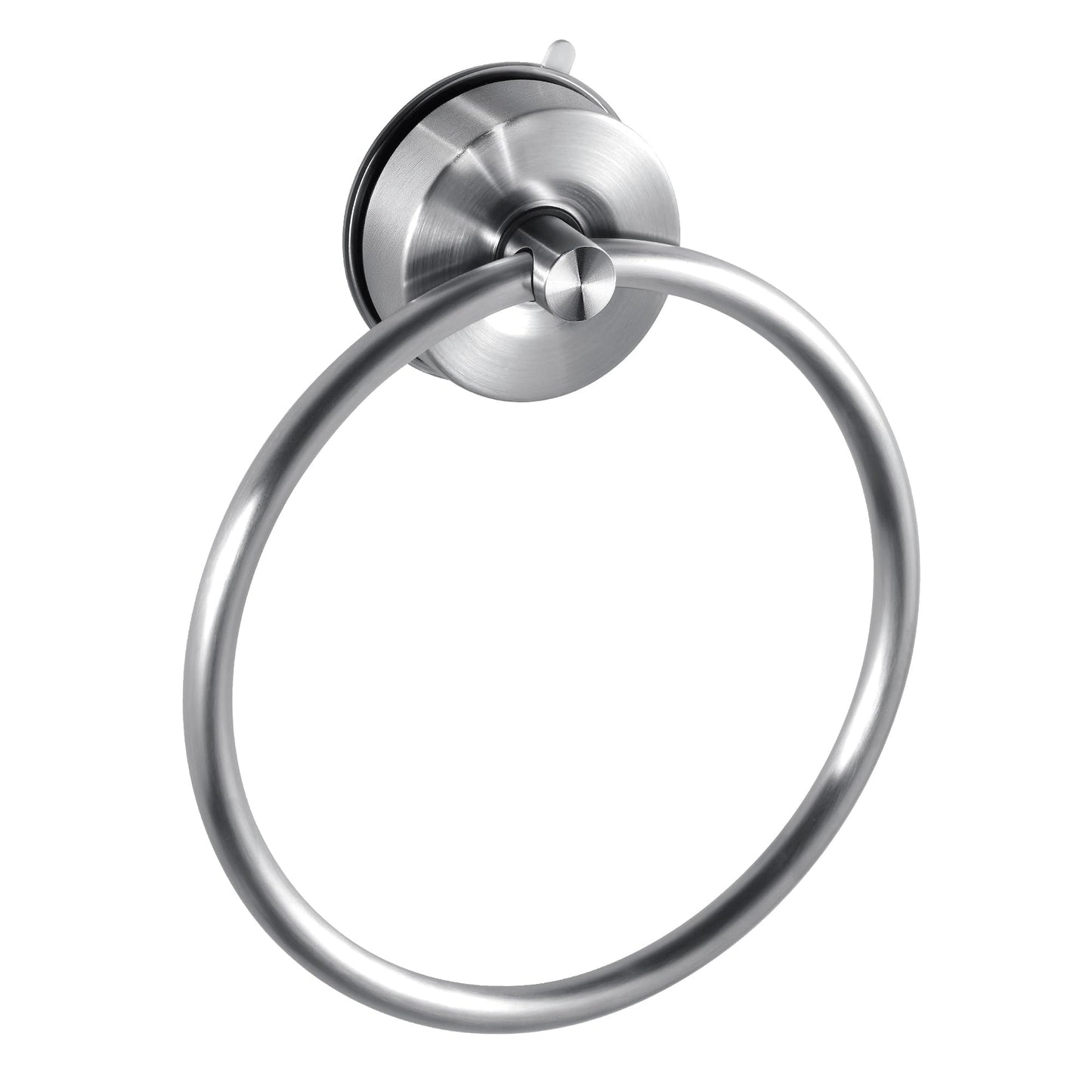 JOMOLA Stainless Steel Suction Towel Ring Holder No-Drill Bathroom Accessory NEW