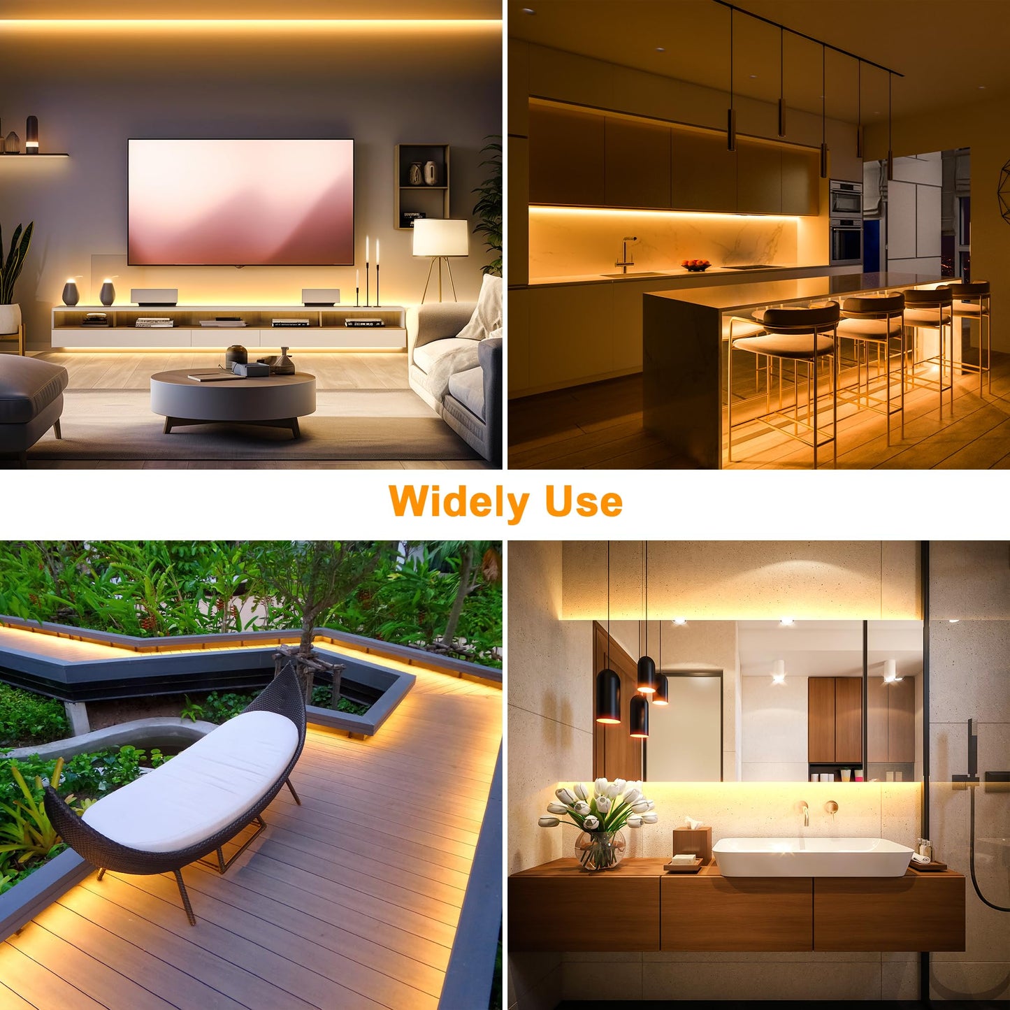 Cozylady 5m LED Strips Waterproof Warm White LED Neon Strip Lights for Home NEW