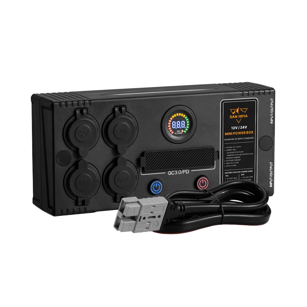 SAN HIMA 12V/24V Mini Power Distribution Box Cigarette Lighter Accessory NEW