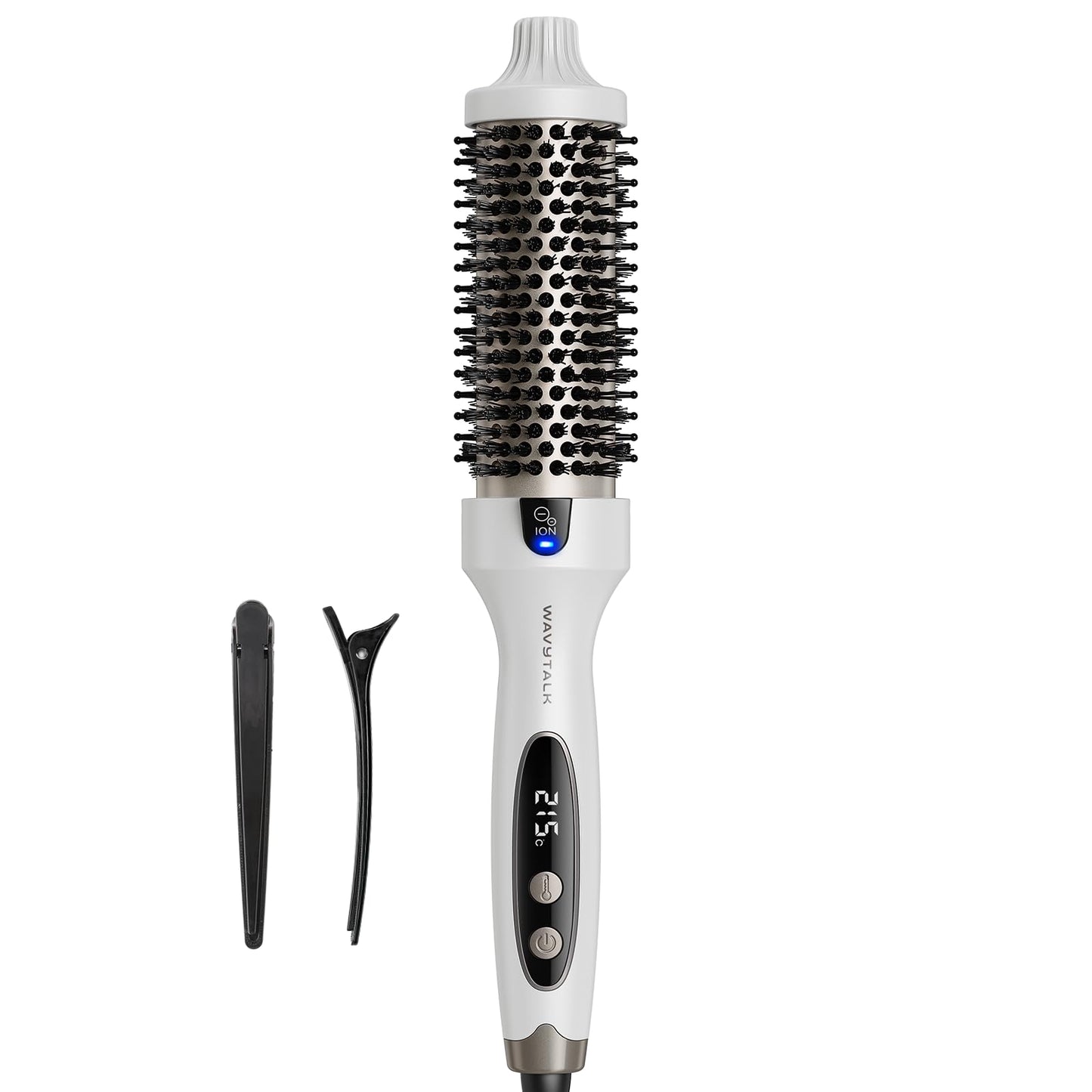 wavytalk Thermal Ionic Round Hot Air Styler for Smooth Blowout Boost, White NEW