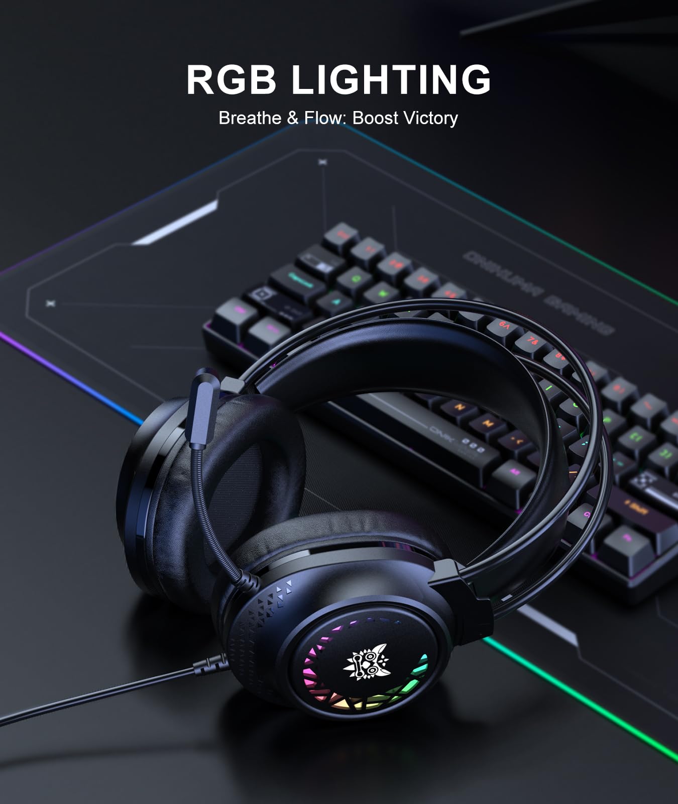 ONIKUMA GAMING Wired Noise Cancelling Black Headset with Microphone DEMO