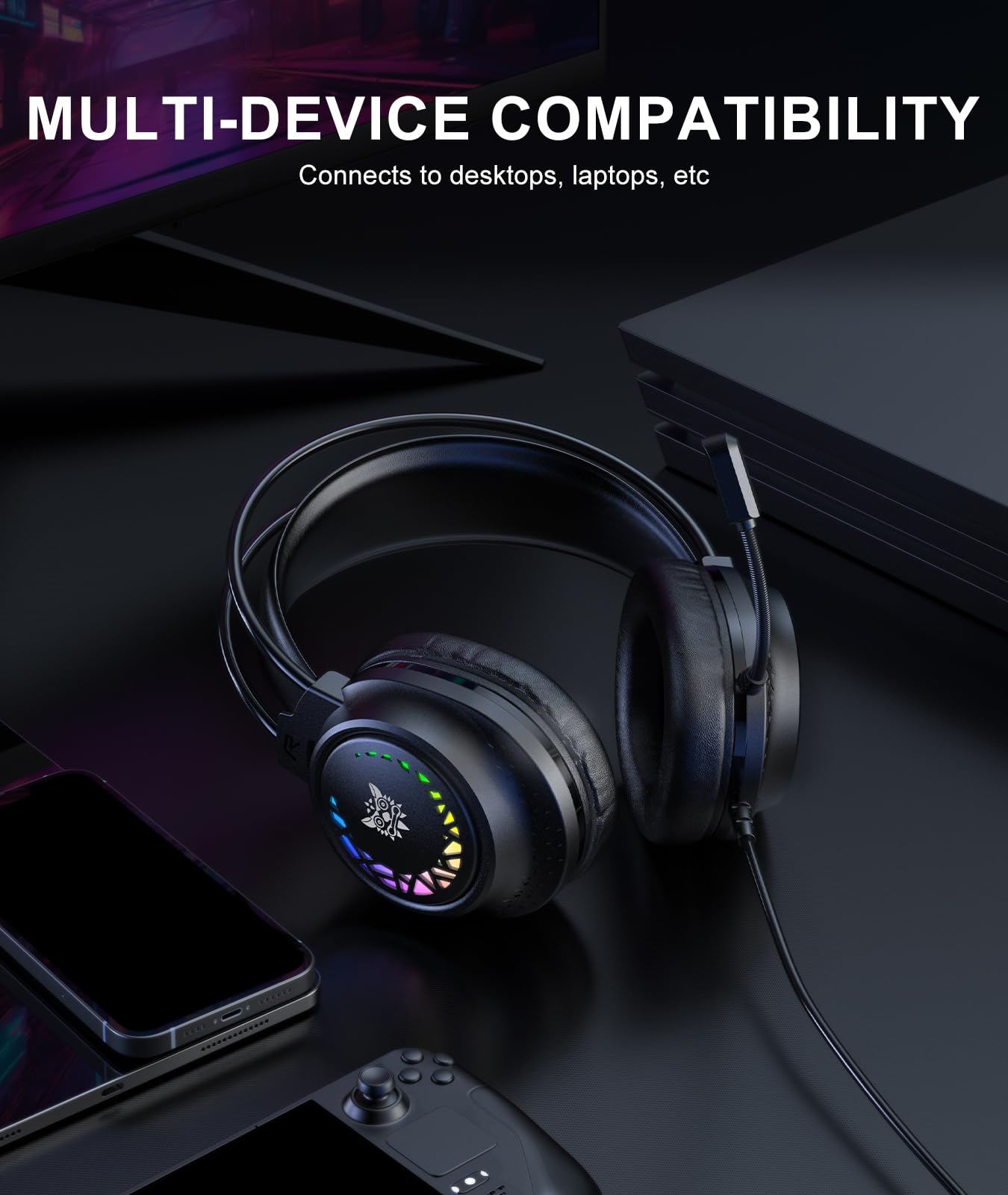 ONIKUMA GAMING Wired Noise Cancelling Black Headset with Microphone DEMO