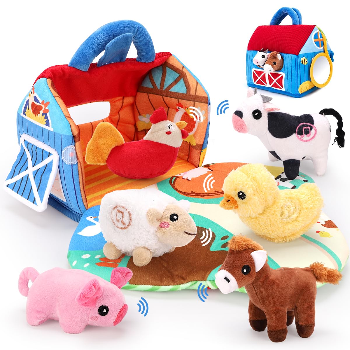 KaeKid Multicolor Plush Interactive Farm Toy Figures with Sounds Size 20 x DEMO