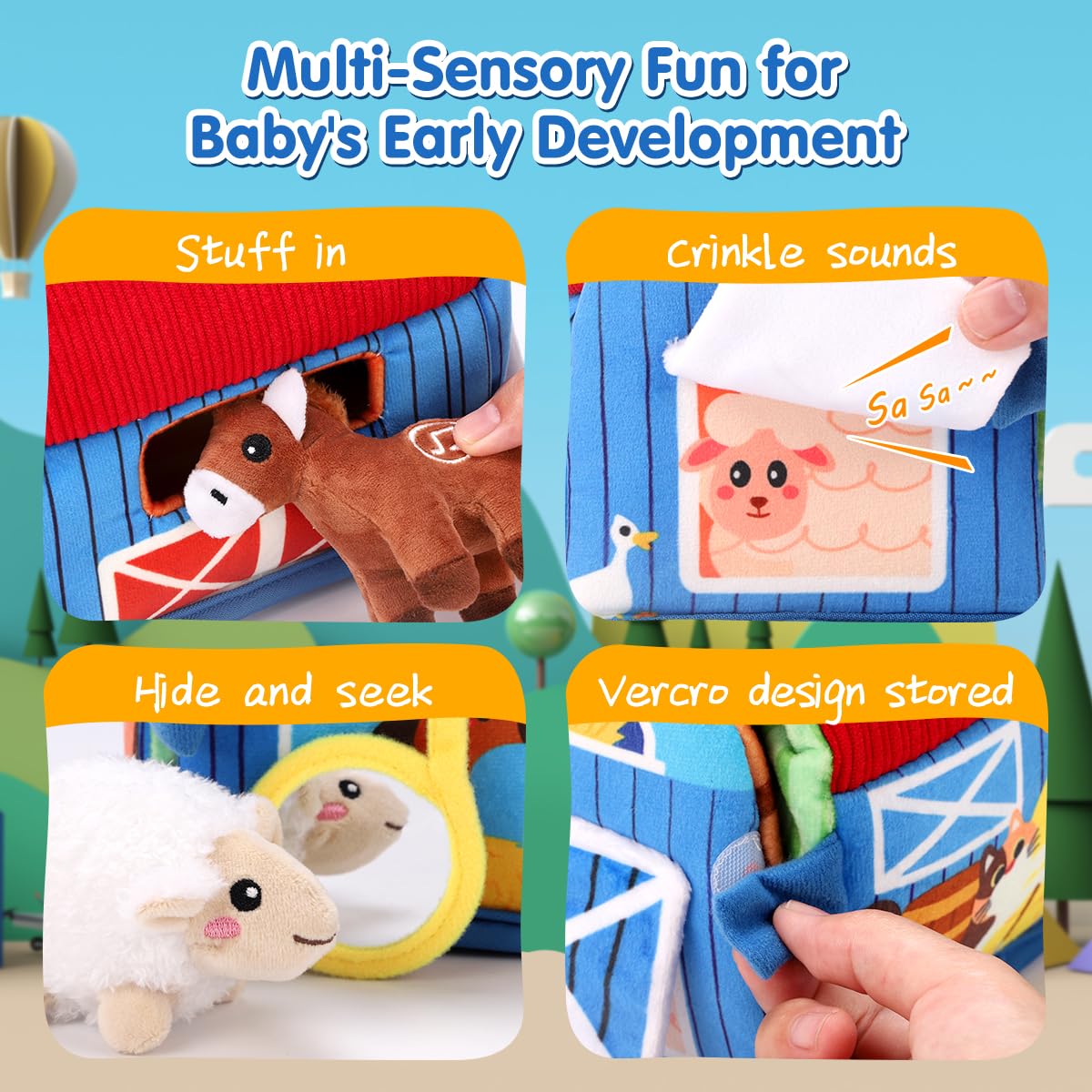 KaeKid Multicolor Plush Interactive Farm Toy Figures with Sounds Size 20 x DEMO