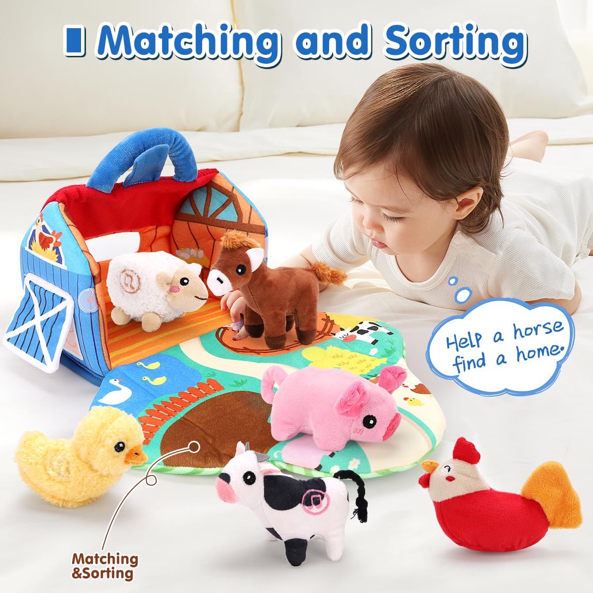KaeKid Multicolor Plush Interactive Farm Toy Figures with Sounds Size 20 x DEMO