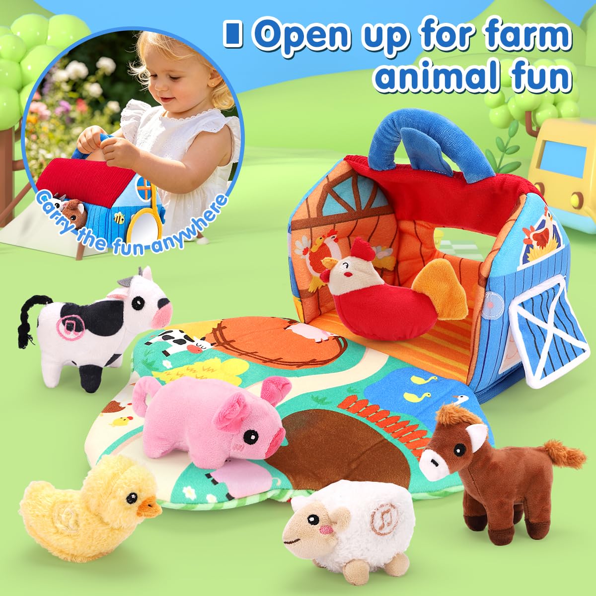 KaeKid Multicolor Plush Interactive Farm Toy Figures with Sounds Size 20 x DEMO