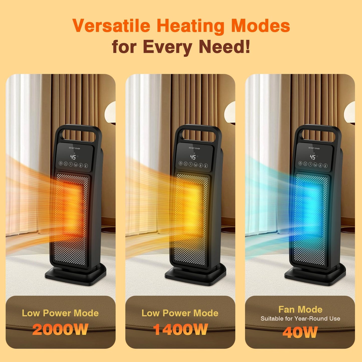 ADVWIN 2000W Heating Ceramic Space Heater with Remote Control for Home DEMO