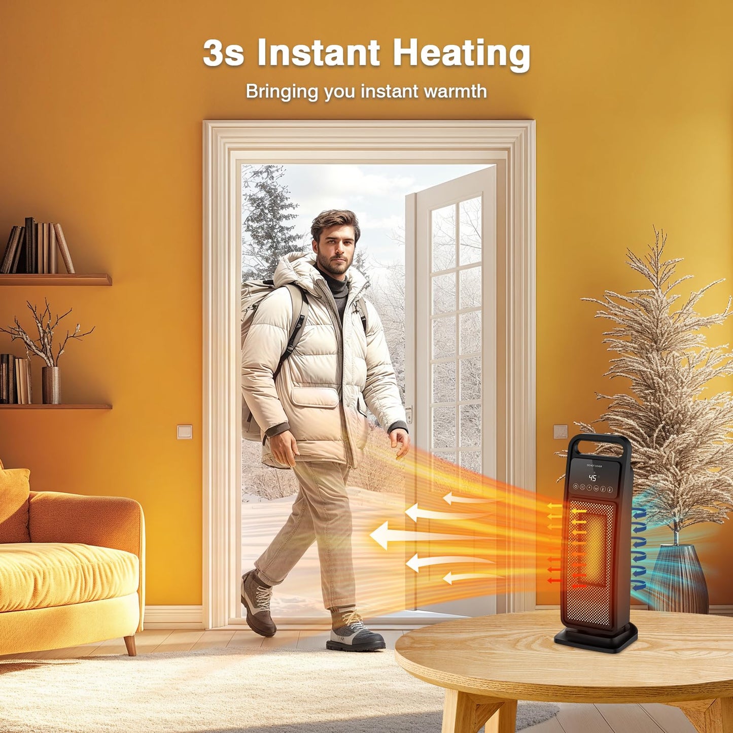 ADVWIN 2000W Heating Ceramic Space Heater with Remote Control for Home DEMO