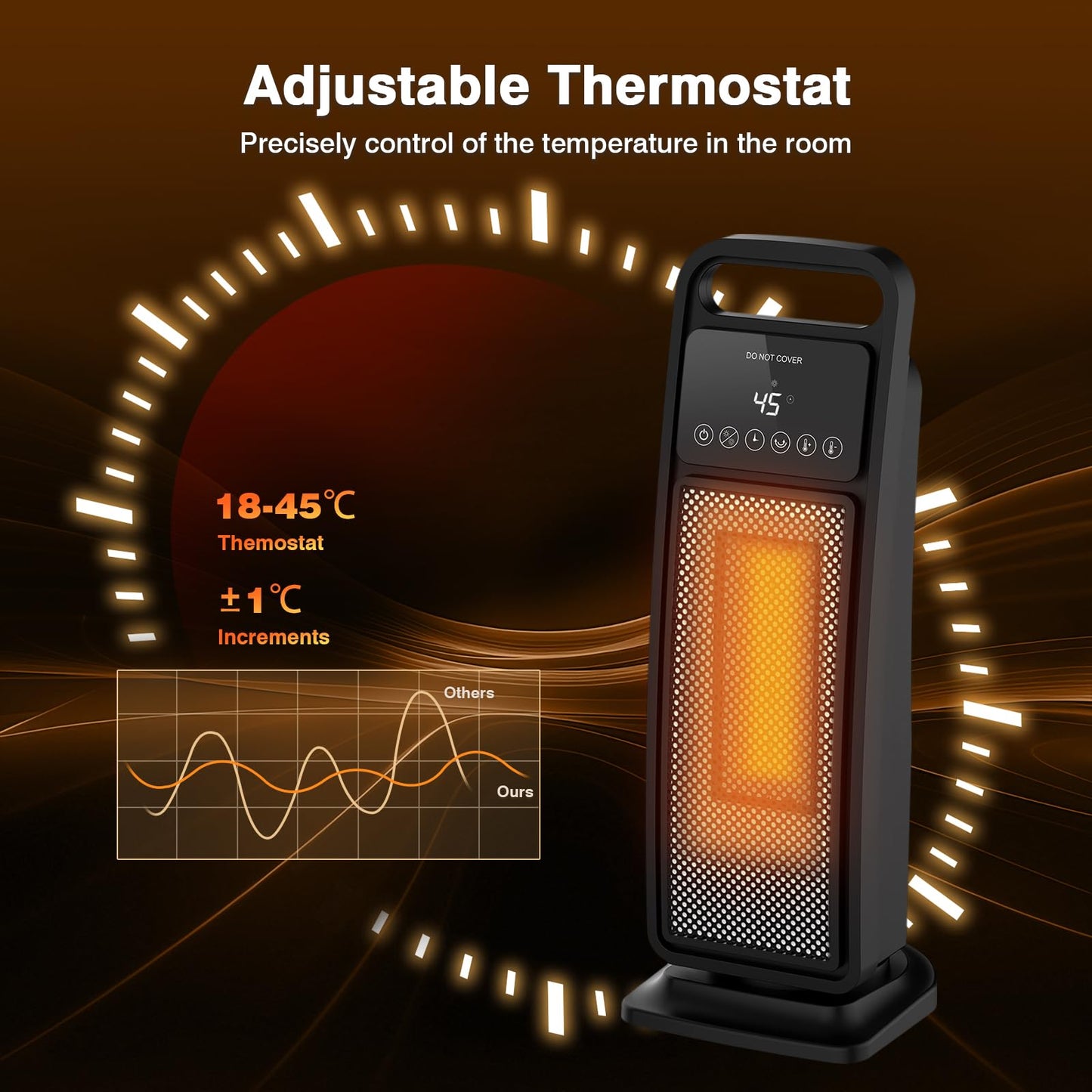 ADVWIN 2000W Heating Ceramic Space Heater with Remote Control for Home DEMO