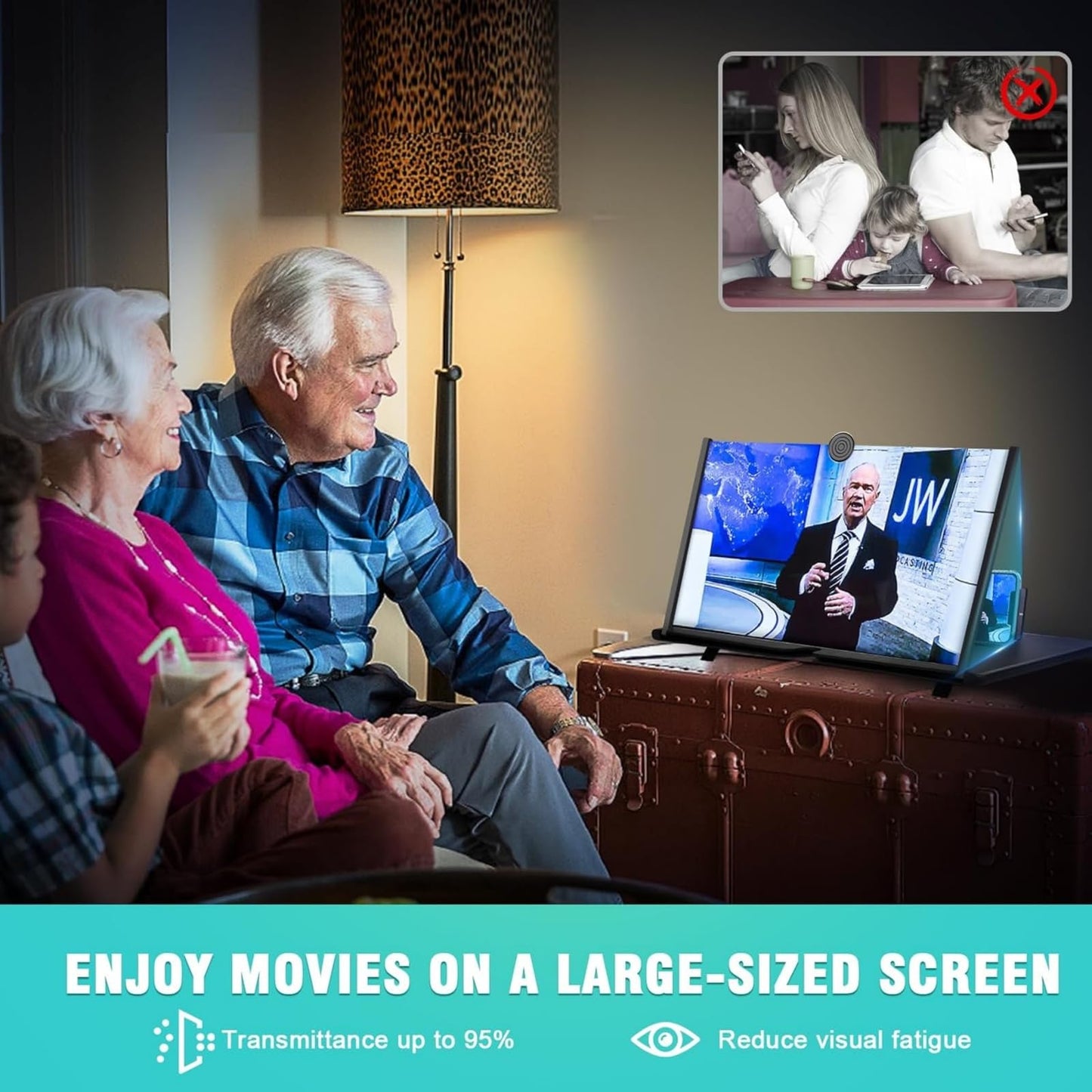 Ssumght 18" HD Cell Phone Magnifying Projector Screen Expander in Black NEW