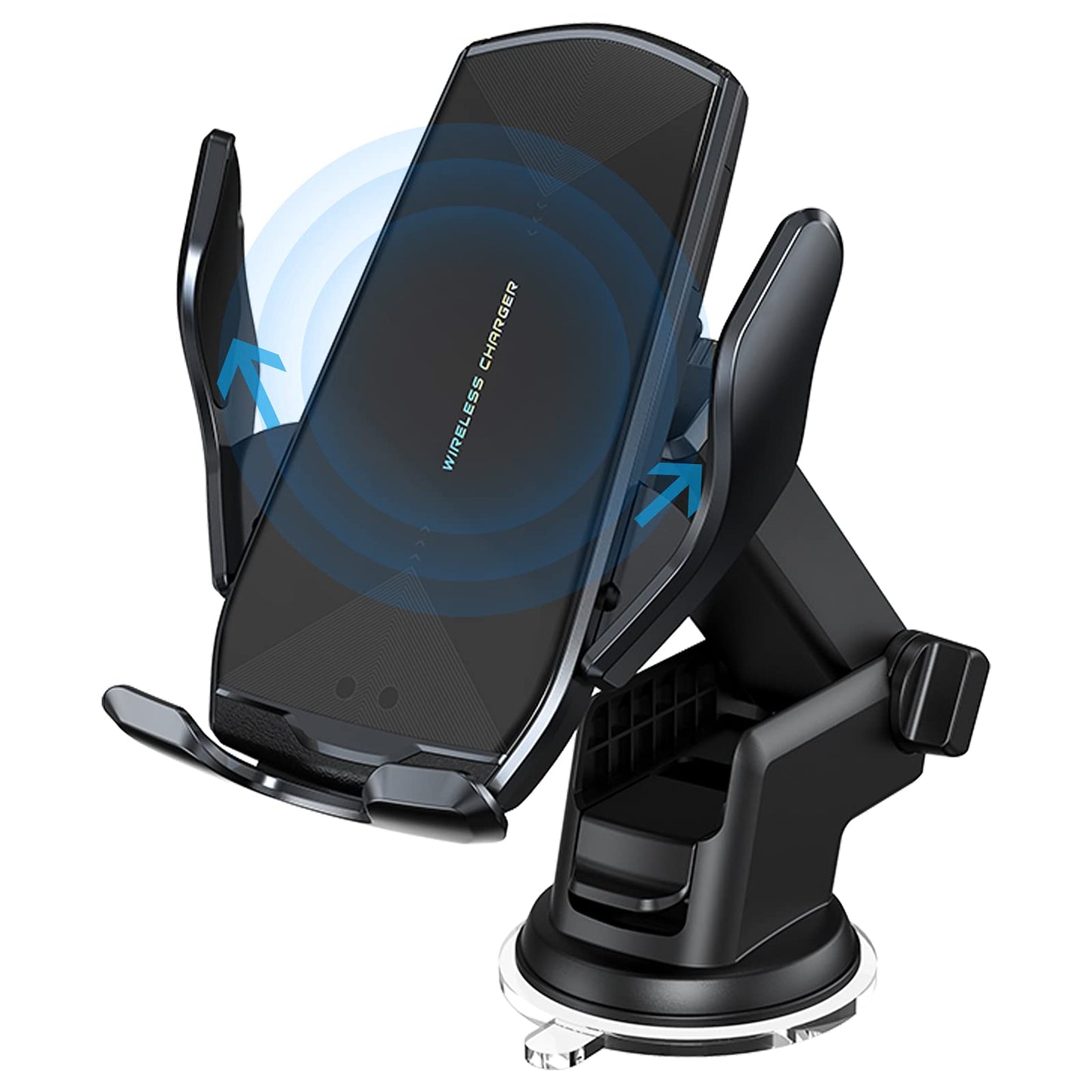 Wireless Qi Fast Charging Car Phone Holder Automobile Charger in Black - DEMO