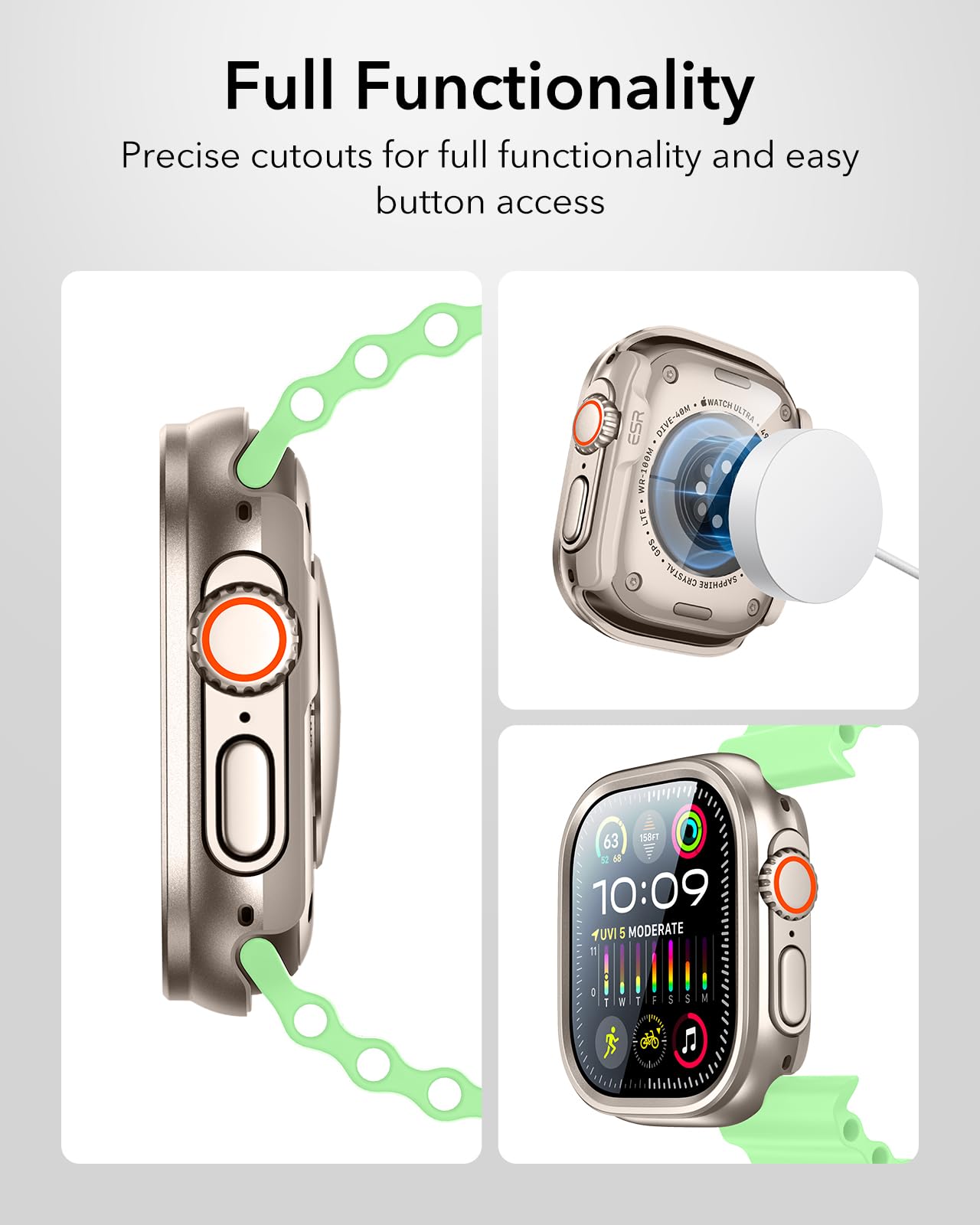 ESR Titanium Gold Screen Protector for Apple Watch Ultra 44mm - Durable DEMO
